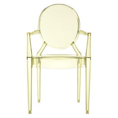 Set of 2 Kartell Louis Ghost Armchairs in Straw Yellow by Philippe Starck