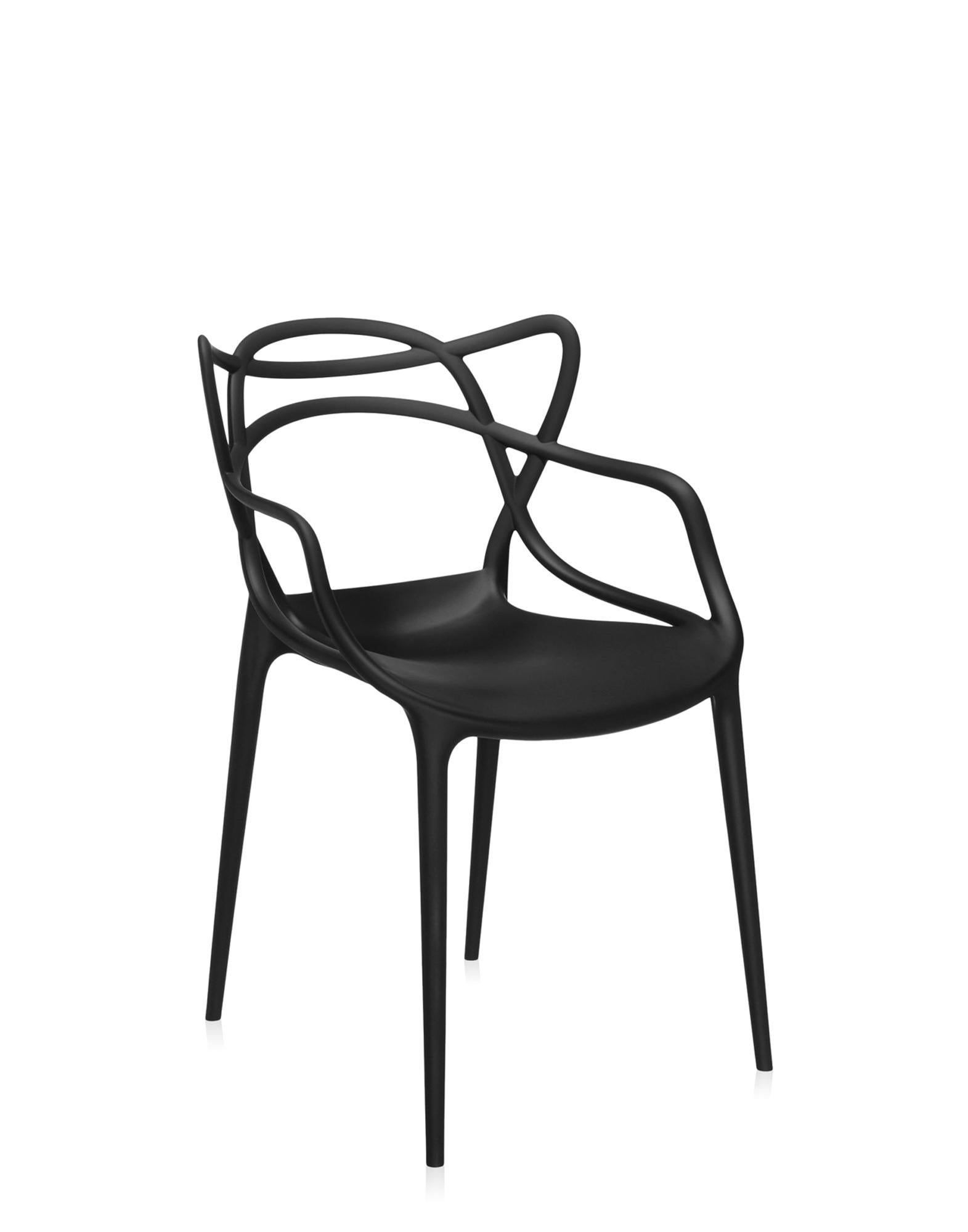 Set of 2 Kartell Masters Chairs in Black by Philippe Starck and Eugeni  Quitllet For Sale at 1stDibs