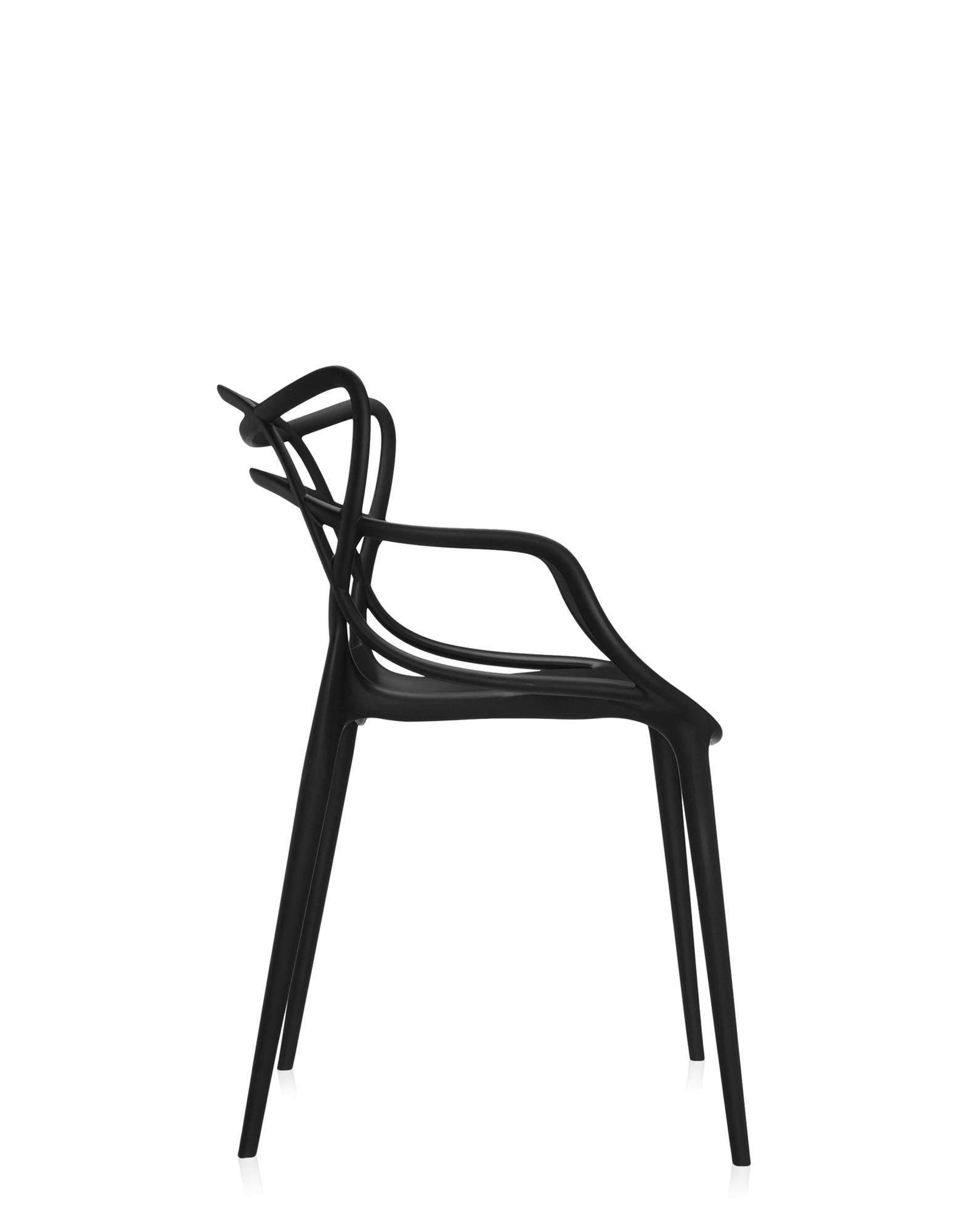 Modern Set of 2 Kartell Masters Chairs in Black by Philippe Starck & Eugeni Quitllet For Sale