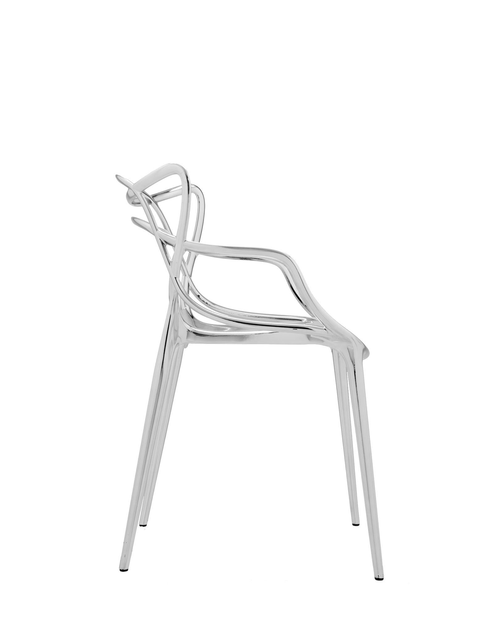 Satz von 2 Kartell Masters Stühlen in Chrom von Philippe Starck & Eugeni Quitllet (Moderne) im Angebot