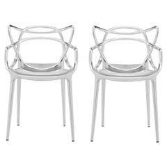 Set of 2 Kartell Masters Chairs in Chrome by Philippe Starck & Eugeni Quitllet