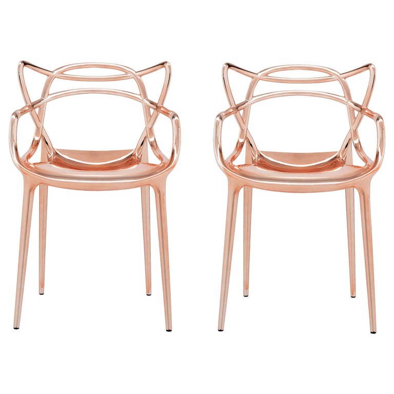 Set of 2 Kartell Masters Chairs in Copper by Philippe Starck and Eugeni  Quitllet For Sale at 1stDibs