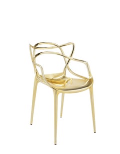 Set of 2 Kartell Masters Chairs in Gold by Philippe Starck & Eugeni Quitllet
