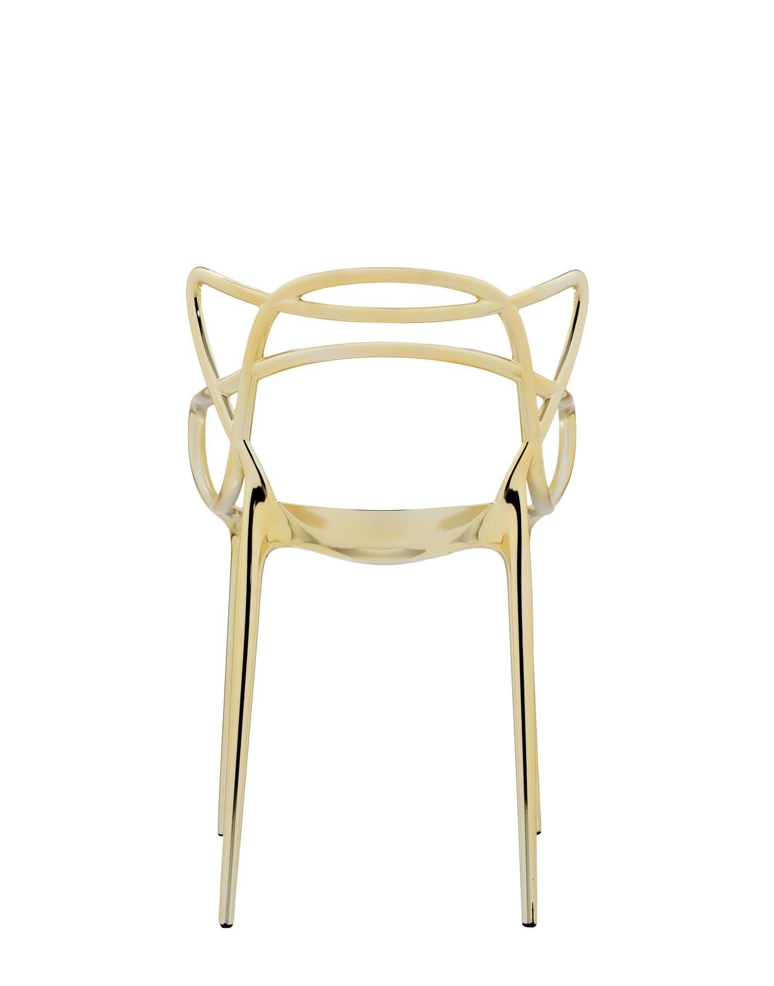 Moderno Set di 2 sedie Kartell Masters in oro di Philippe Starck & Eugeni Quitllet in vendita