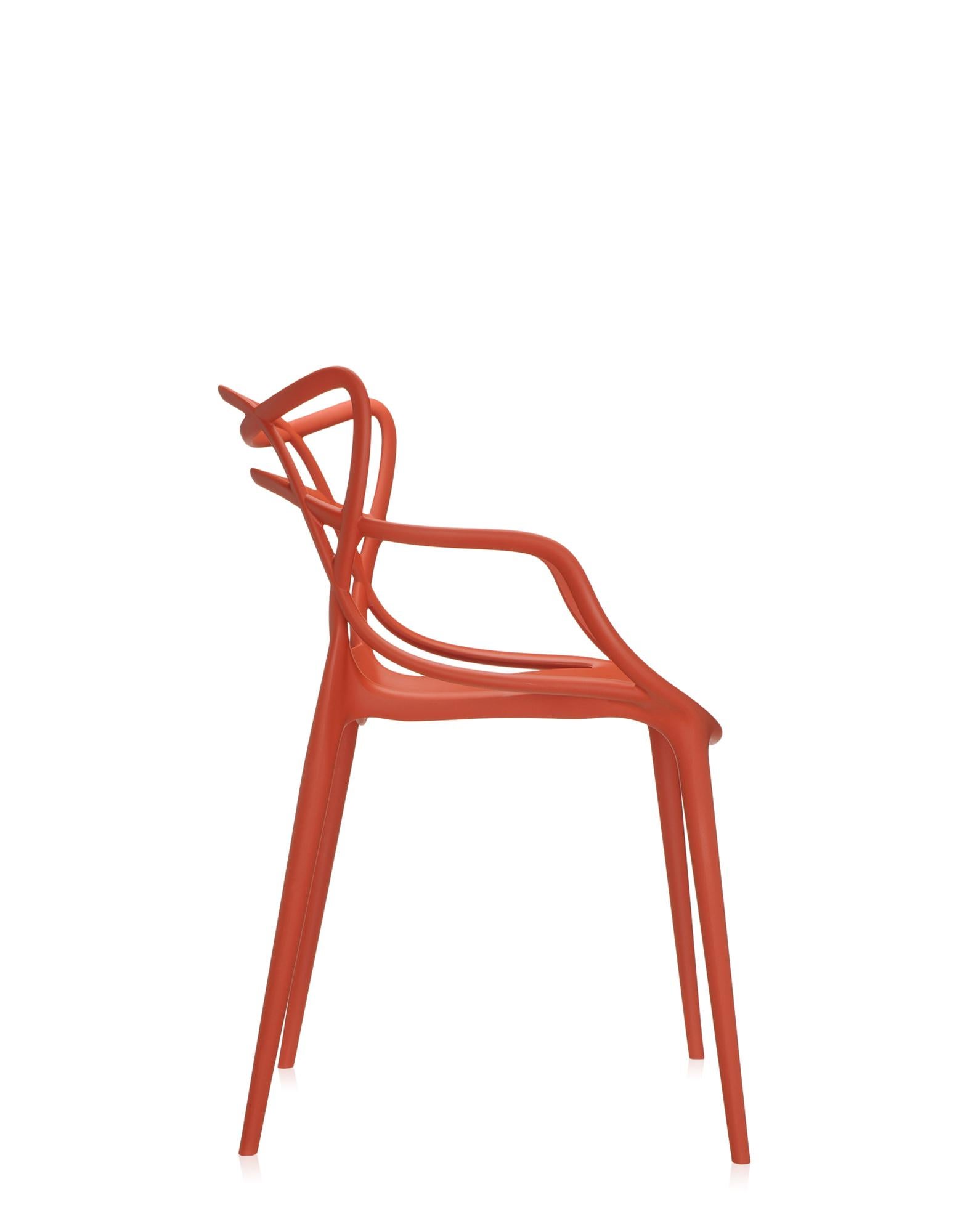 Set aus 2 Kartell-Meisterstühlen in Orange von Philippe Starck & Eugeni Quitllet (Moderne) im Angebot