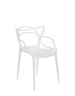 Set of 2 Kartell Masters Chairs in White by Philippe Starck & Eugeni Quitllet