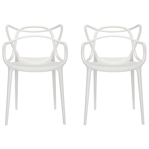 Philippe Starck and Eugeni Quitllet White Masters Chairs for Kartell - a  Pair For Sale at 1stDibs