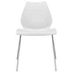 Set of 2 Kartell Maui Dining Chairs in Zinc White by Vico Magistretti