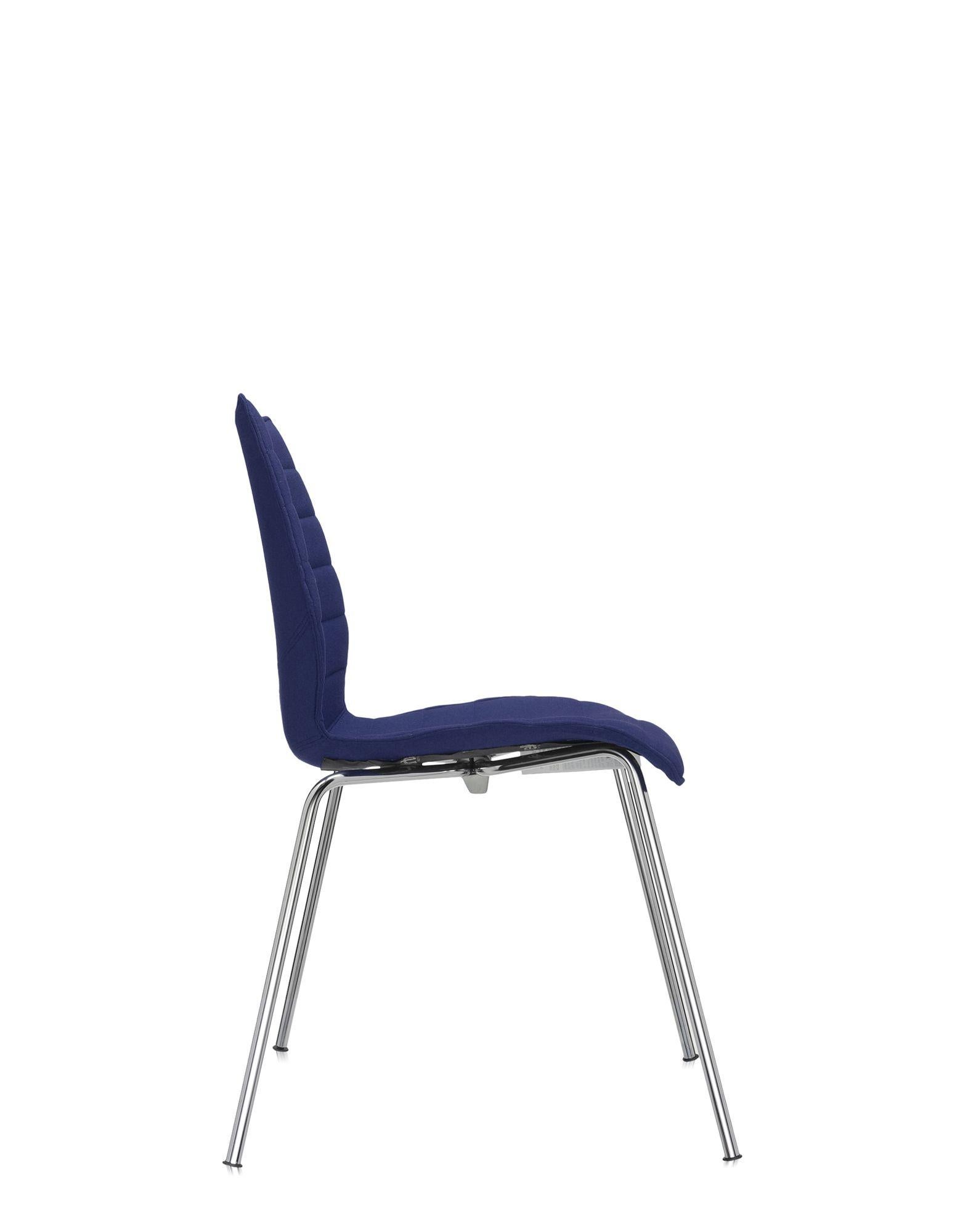 Modern Set of 2 Kartell Maui Soft Trevira Chair in Blue by Vico Magistretti