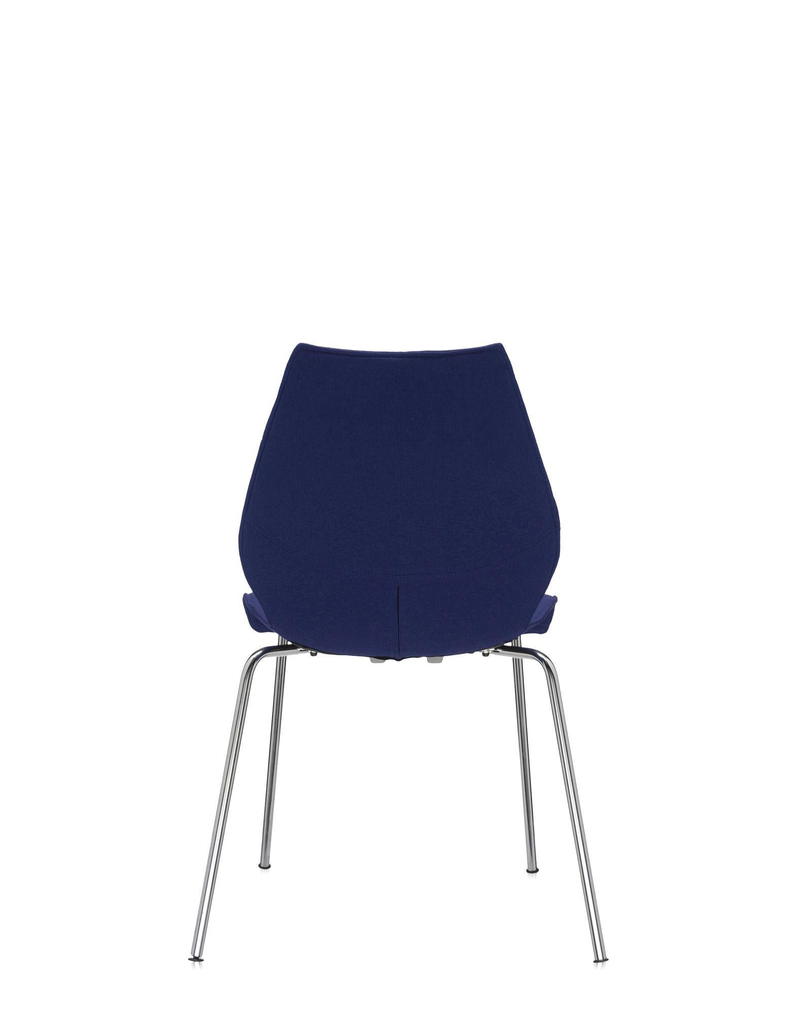 Italian Set of 2 Kartell Maui Soft Trevira Chair in Blue by Vico Magistretti