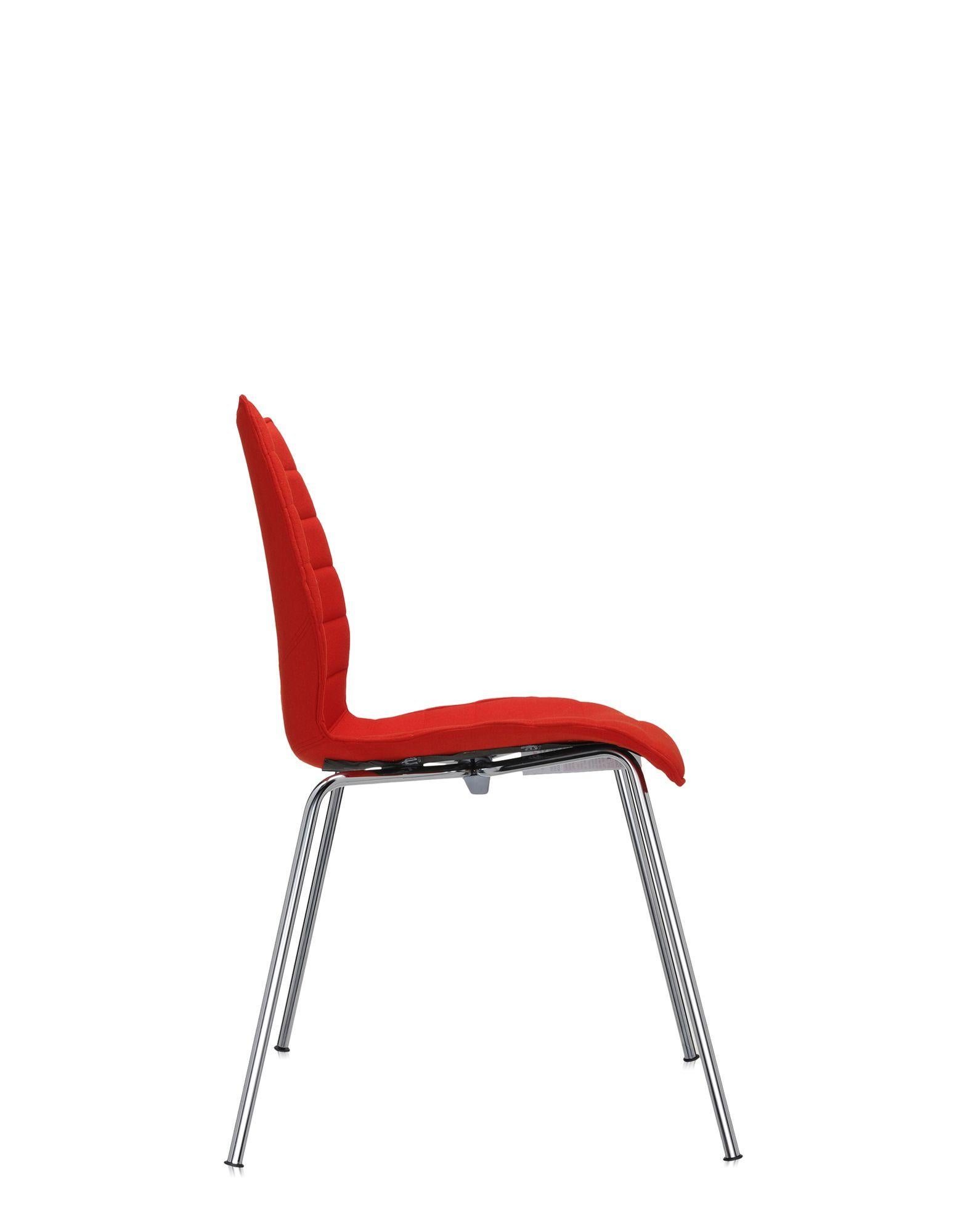 Modern Set of 2 Kartell Maui Soft Trevira Chair in Red by Vico Magistretti