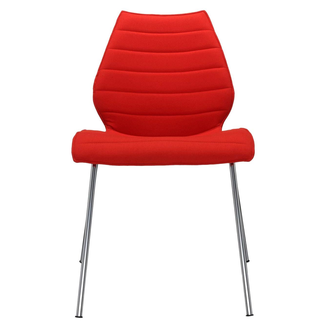 Set of 2 Kartell Maui Soft Trevira Chair in Red by Vico Magistretti