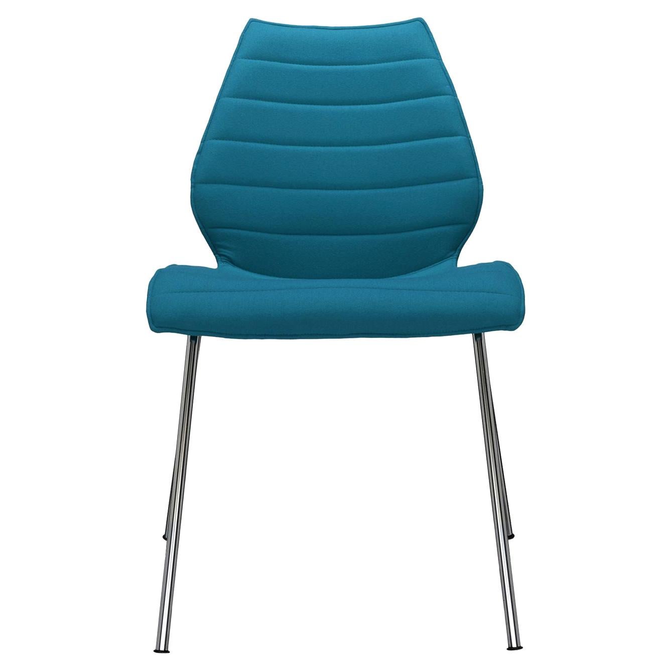 Set of 2 Kartell Maui Soft Trevira Chair in Teal by Vico Magistretti