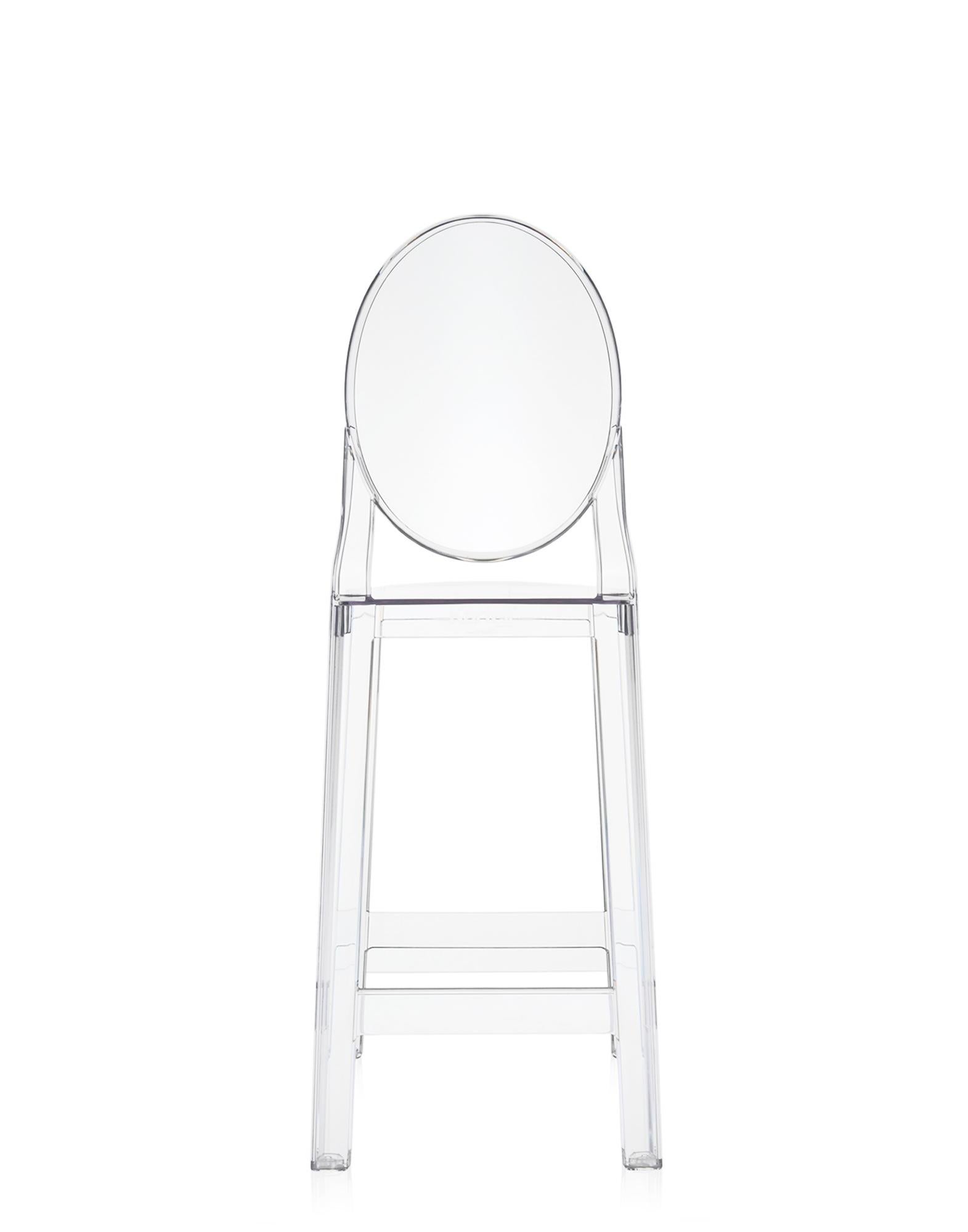 Modern Set of 2 Kartell One More Counter Stools in Crystal by Philippe Starck For Sale