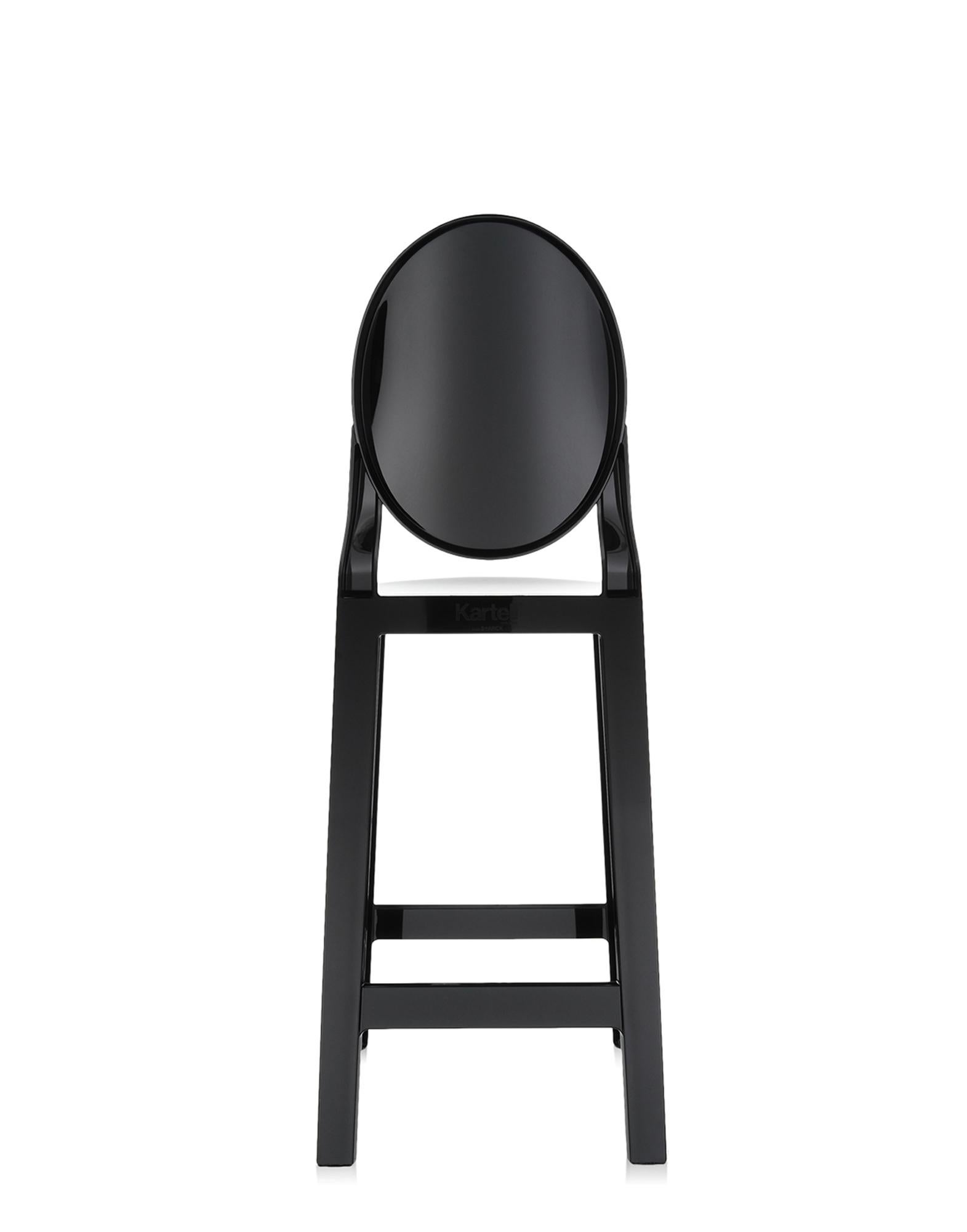 italien Ensemble de 2 tabourets de comptoir Kartell One More en mat noir de Philippe Starck en vente