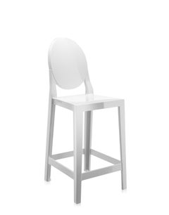 Set von 2 Kartell One More Counter Hockern in mattem Weiß von Philippe Starck