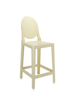 Set of 2 Kartell One More Counter Stools in Mat Yellow by Philippe Starck