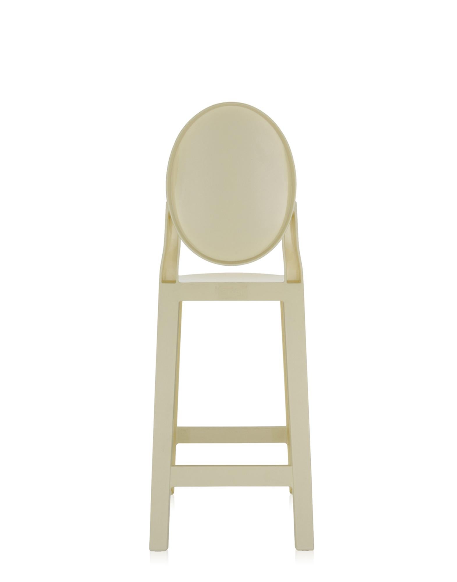 Italian Set of 2 Kartell One More Counter Stools in Mat Yellow by Philippe Starck For Sale