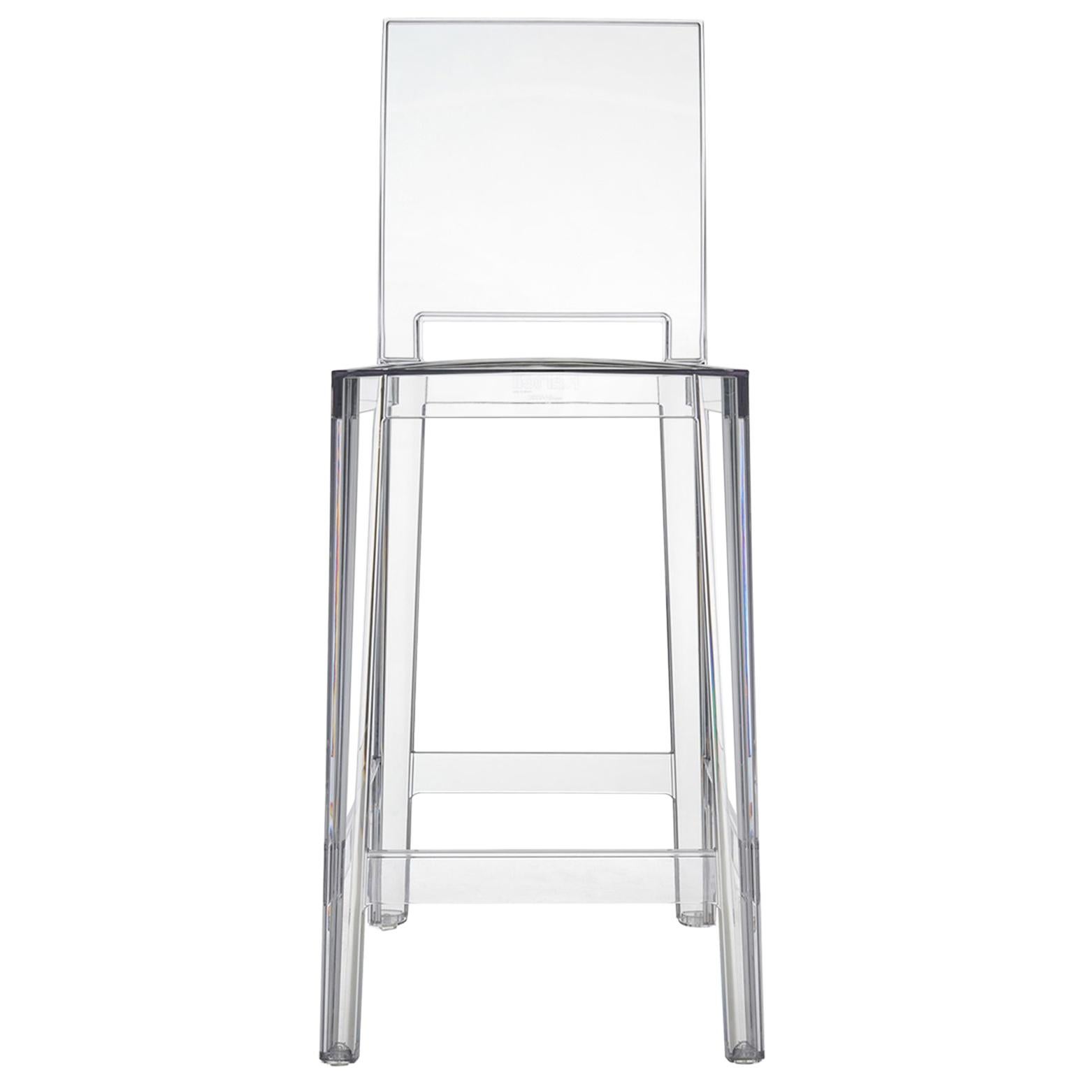 Set of 2 Kartell One More Please Counter Stools in Crystal by Philippe Starck For Sale