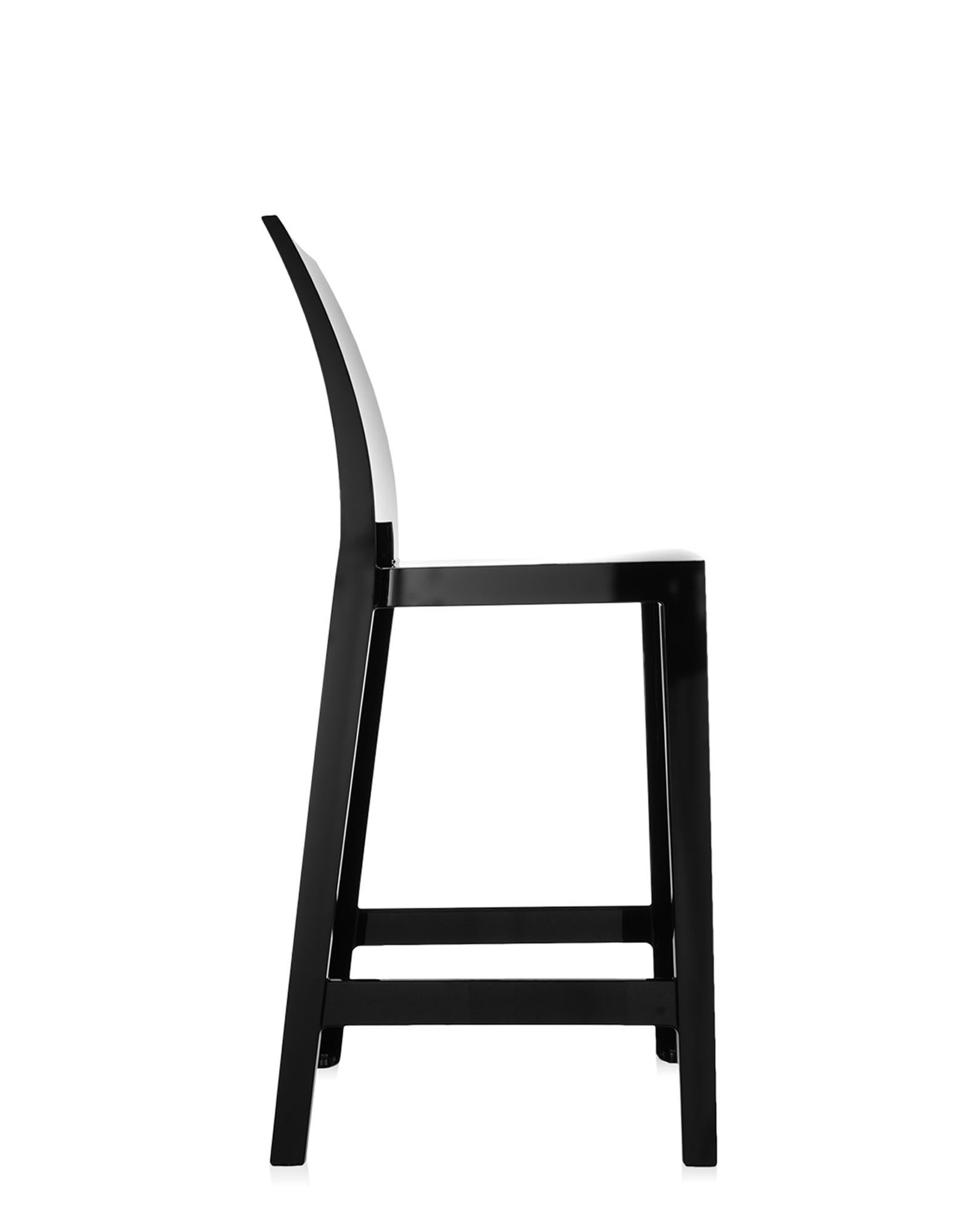 Modern Set of 2 Kartell One More Please Counter Stools in Matt Black by Philippe Starck For Sale