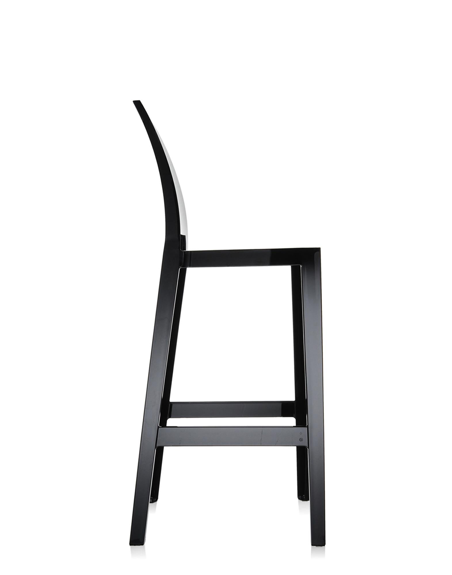 Modern Set of 2 Kartell One More Please Square Bar Stools in Black by Philippe Starck For Sale