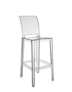Ensemble de 2 tabourets de bar carrés Kartell One More Please en cristal de Philippe Starck