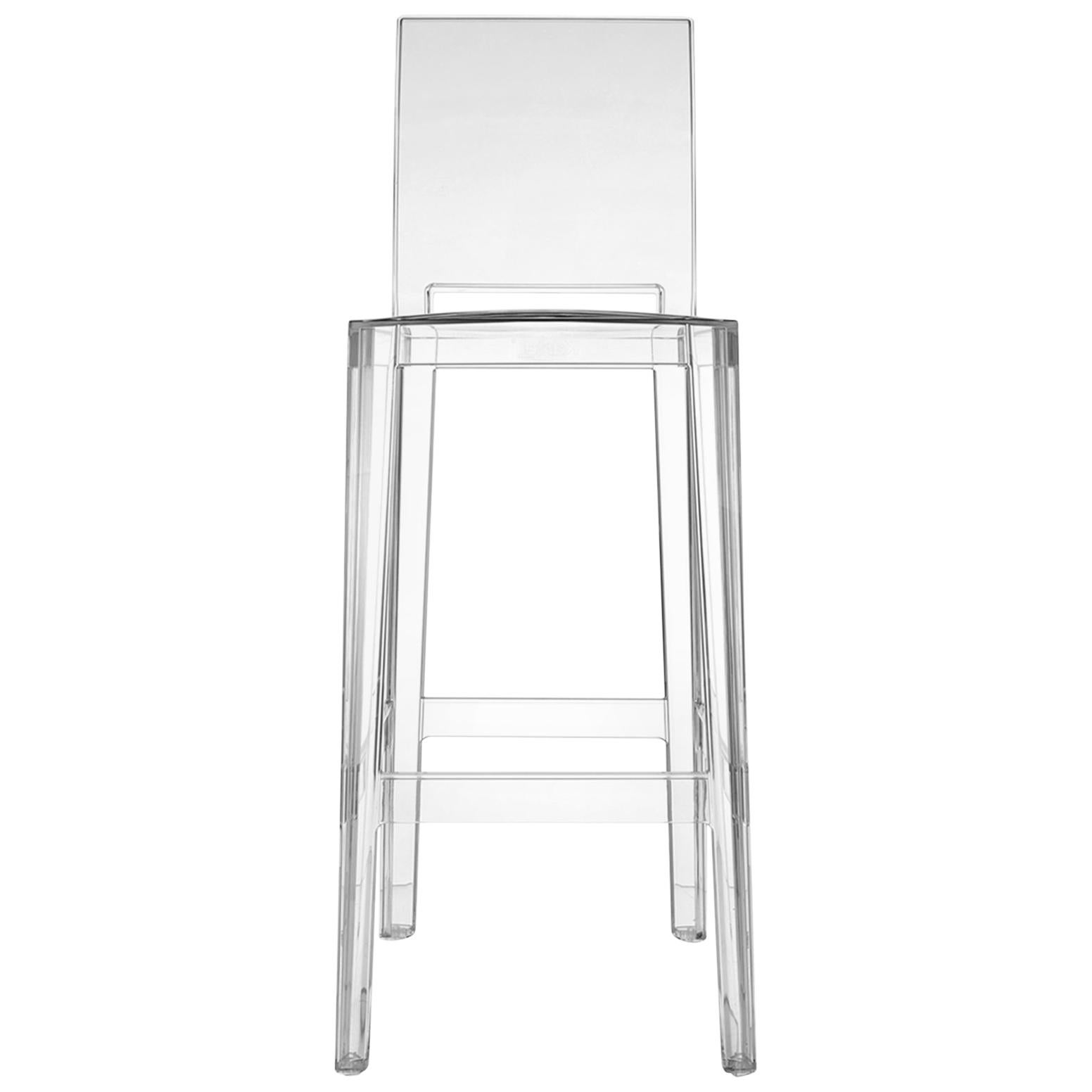 Set of 2 Kartell One More Please Square Bar Stools in Crystal by Philippe Starck For Sale