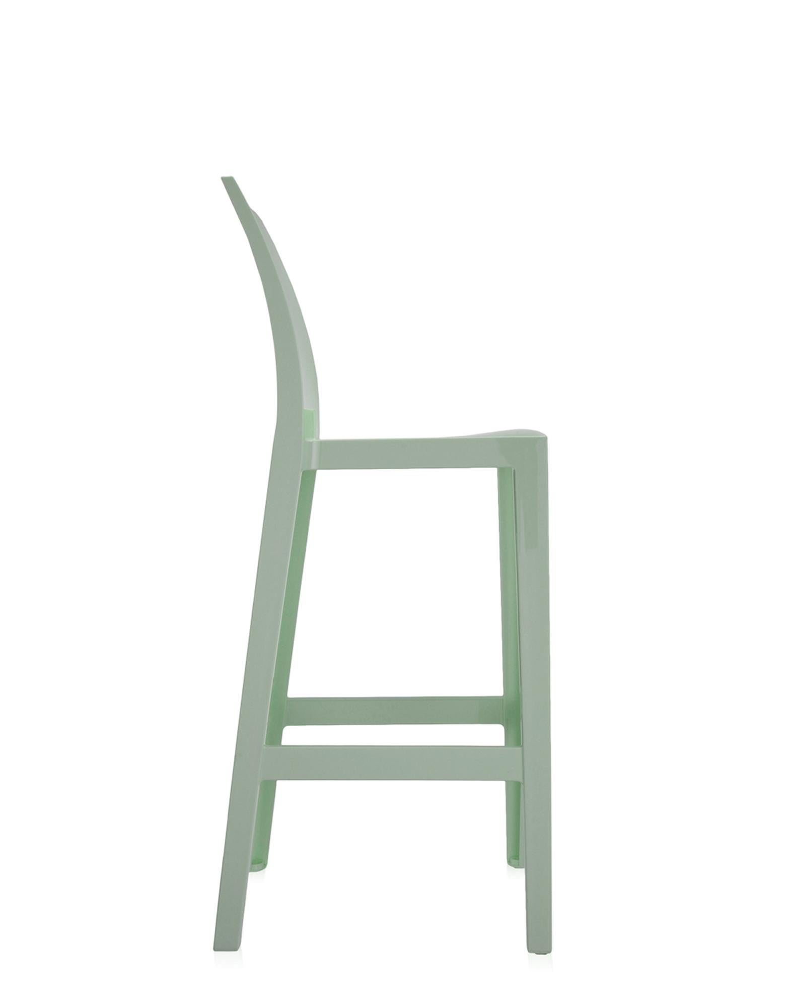 Modern Set of 2 Kartell One More Please Square Bar Stools in Green by Philippe Starck