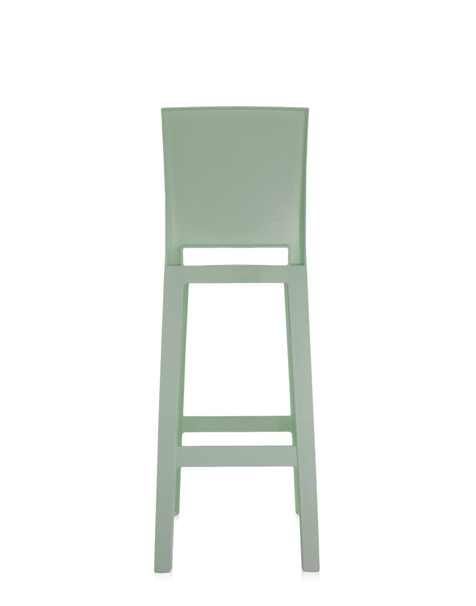 Italian Set of 2 Kartell One More Please Square Bar Stools in Green by Philippe Starck