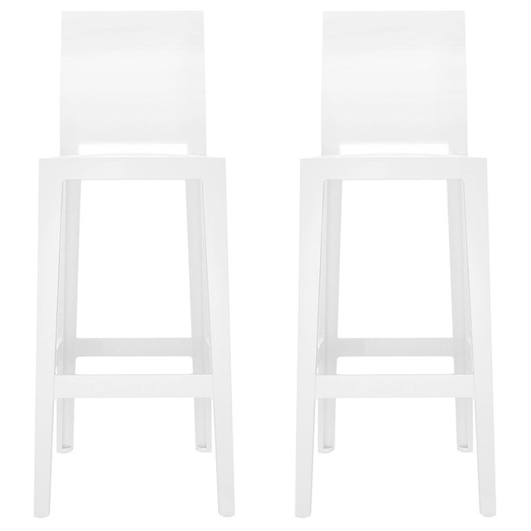 Set of 2 Kartell One More Please Square Bar Stools in White by Philippe  Starck For Sale at 1stDibs