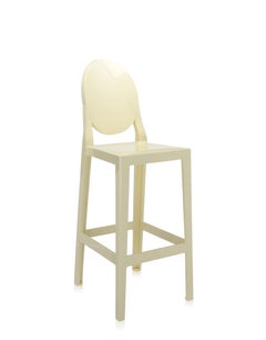 Set of 2 Kartell One More Square Bar Stools in Yellow by Philippe Starck