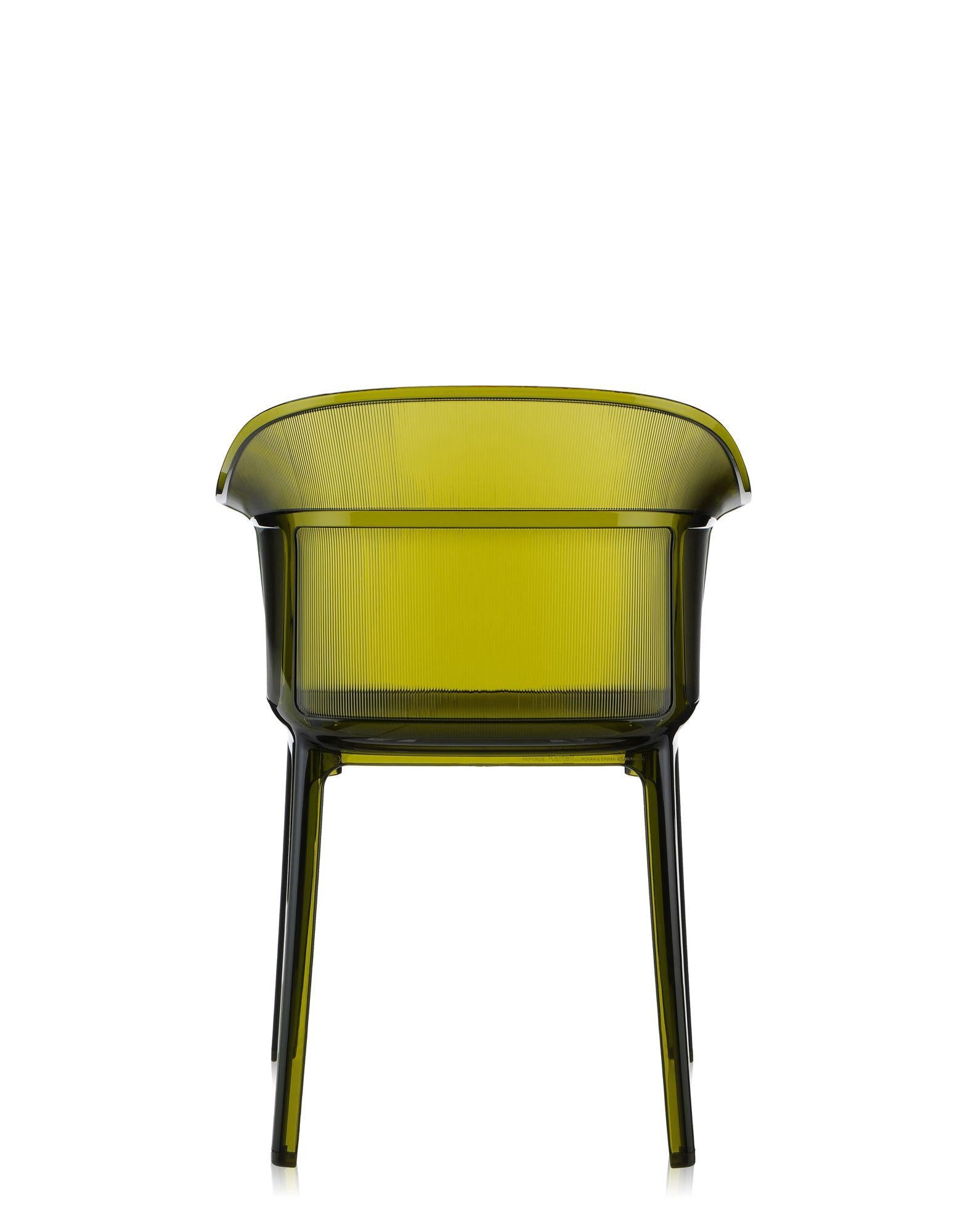 Italian Set of 2 Kartell Papyrus Chair in Olive Green by Ronan & Erwan Bouroullec For Sale