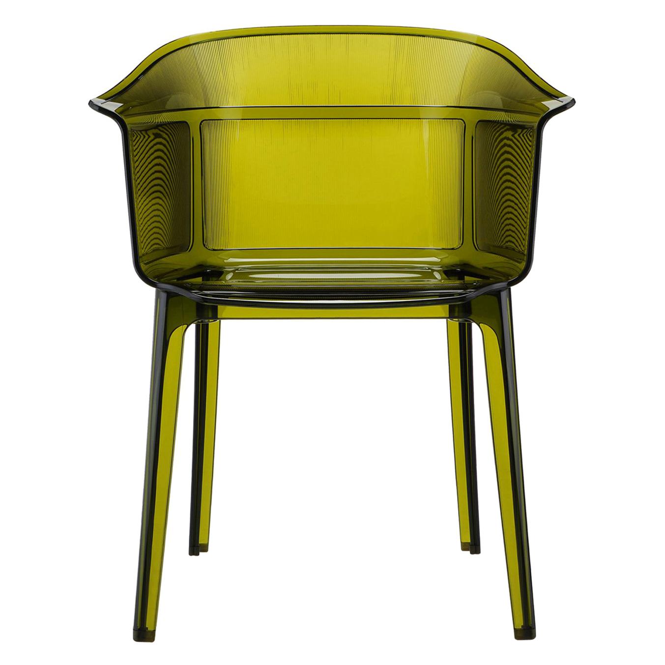 Ensemble de 2 chaises Kartell Papyrus en vert olive par Ronan & Erwan Bouroullec