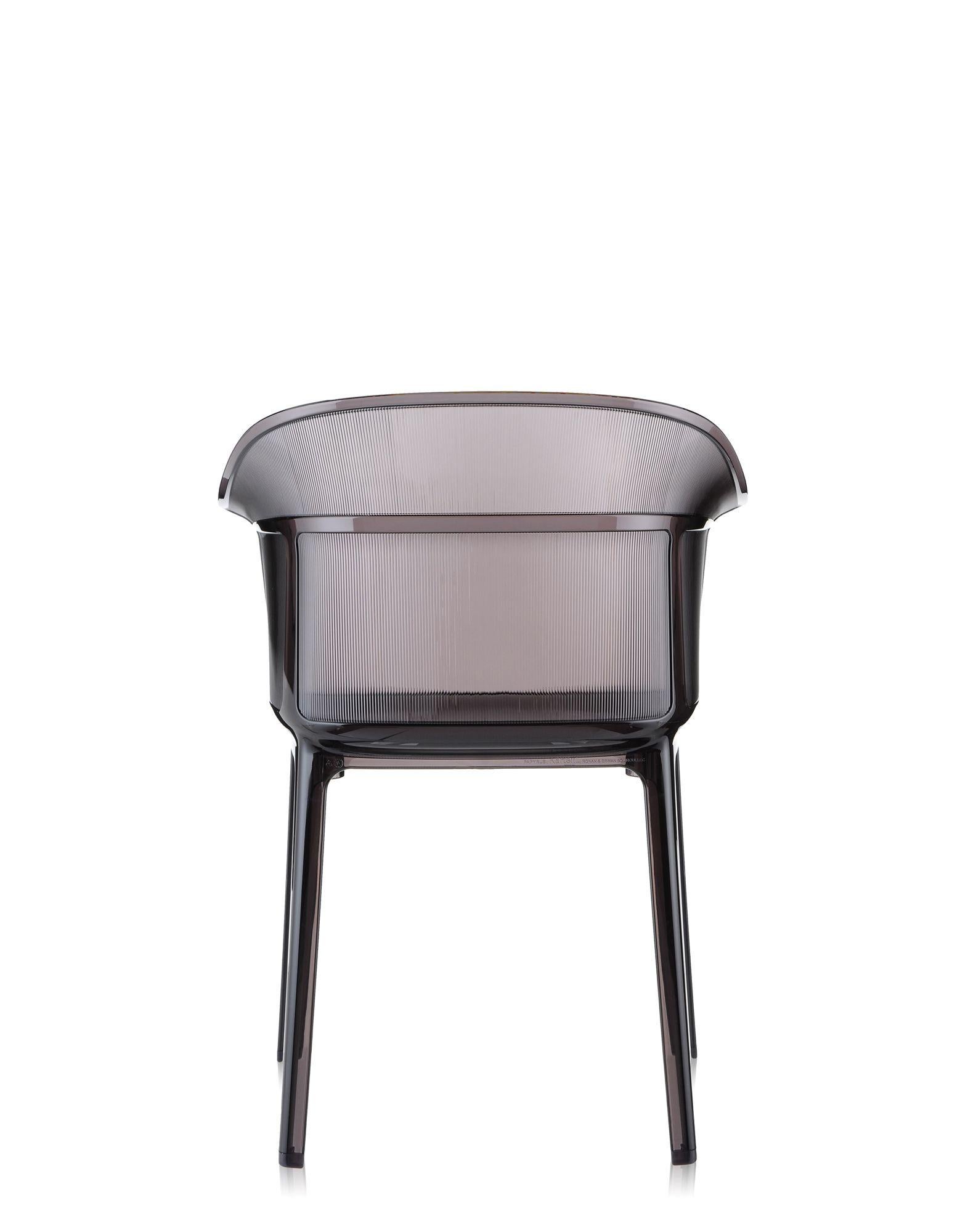 Modern Set of 2 Kartell Papyrus Chair in Smoke Brown by Ronan & Erwan Bouroullec For Sale