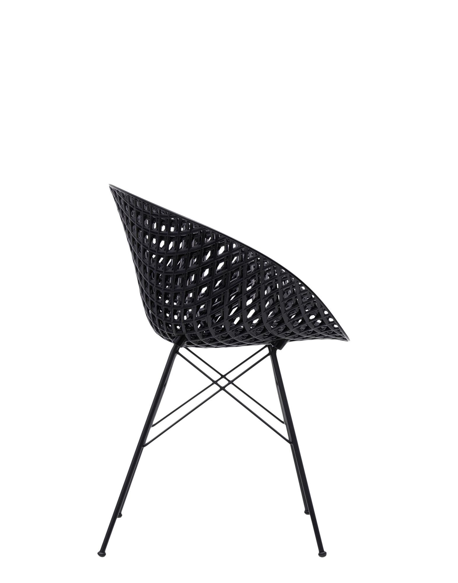 Modern Set of 2 Kartell Smatrik Chair in Black with Black Legs by Tokujin Yoshioka For Sale