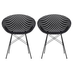 Set of 2 Kartell Smatrik Chair in Black with Black Legs by Tokujin Yoshioka