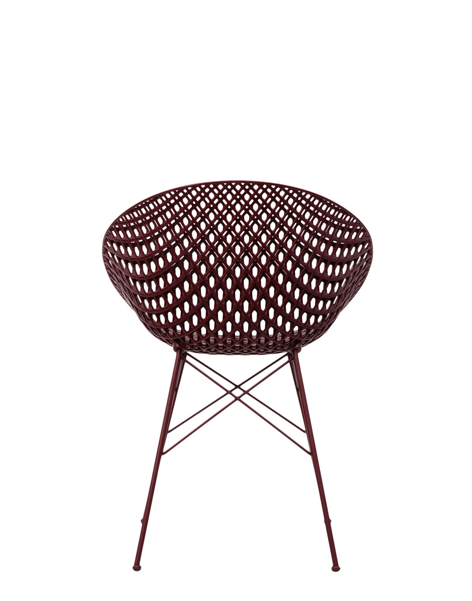 Modern Set of 2 Kartell Smatrik Outdoor Chair in Plum by Tokujin Yoshioka For Sale