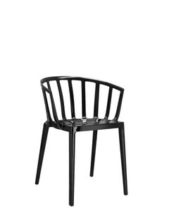 Set of 2 Kartell Venice Chairs in  Glossy Black by Philippe Starck
