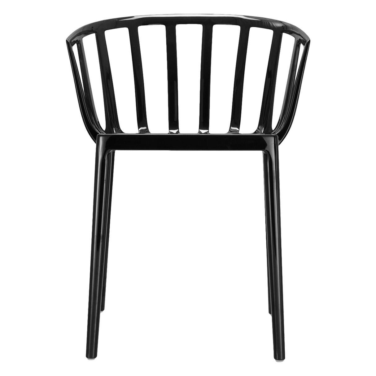 Set of 2 Kartell Venice Chairs in  Glossy Black by Philippe Starck For Sale