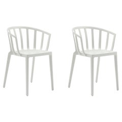 Set of 2 Kartell Venice Chairs in Mat White by Philippe Starck