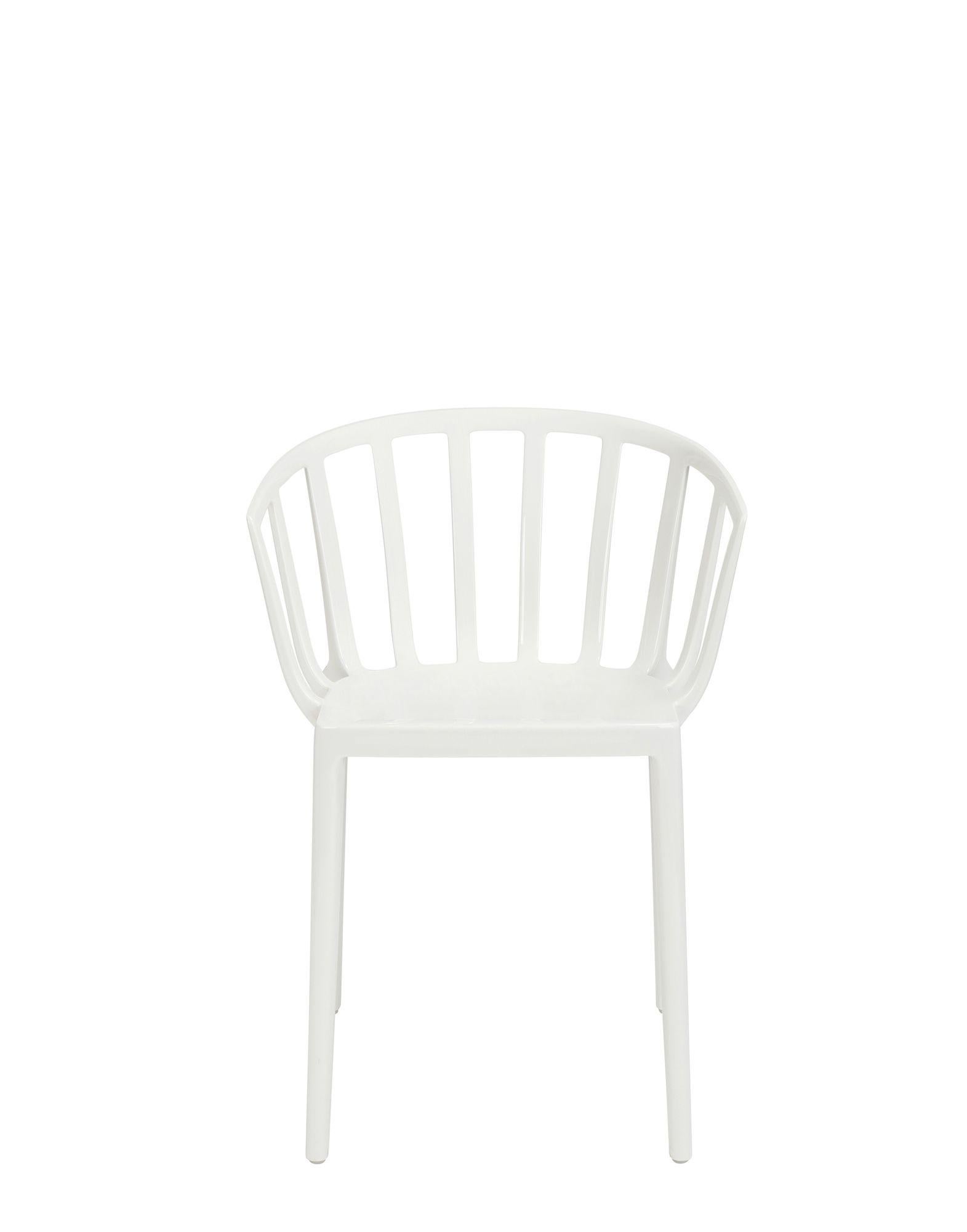 Italian Set of 2 Kartell Venice Chairs in Glossy White by Philippe Starck For Sale