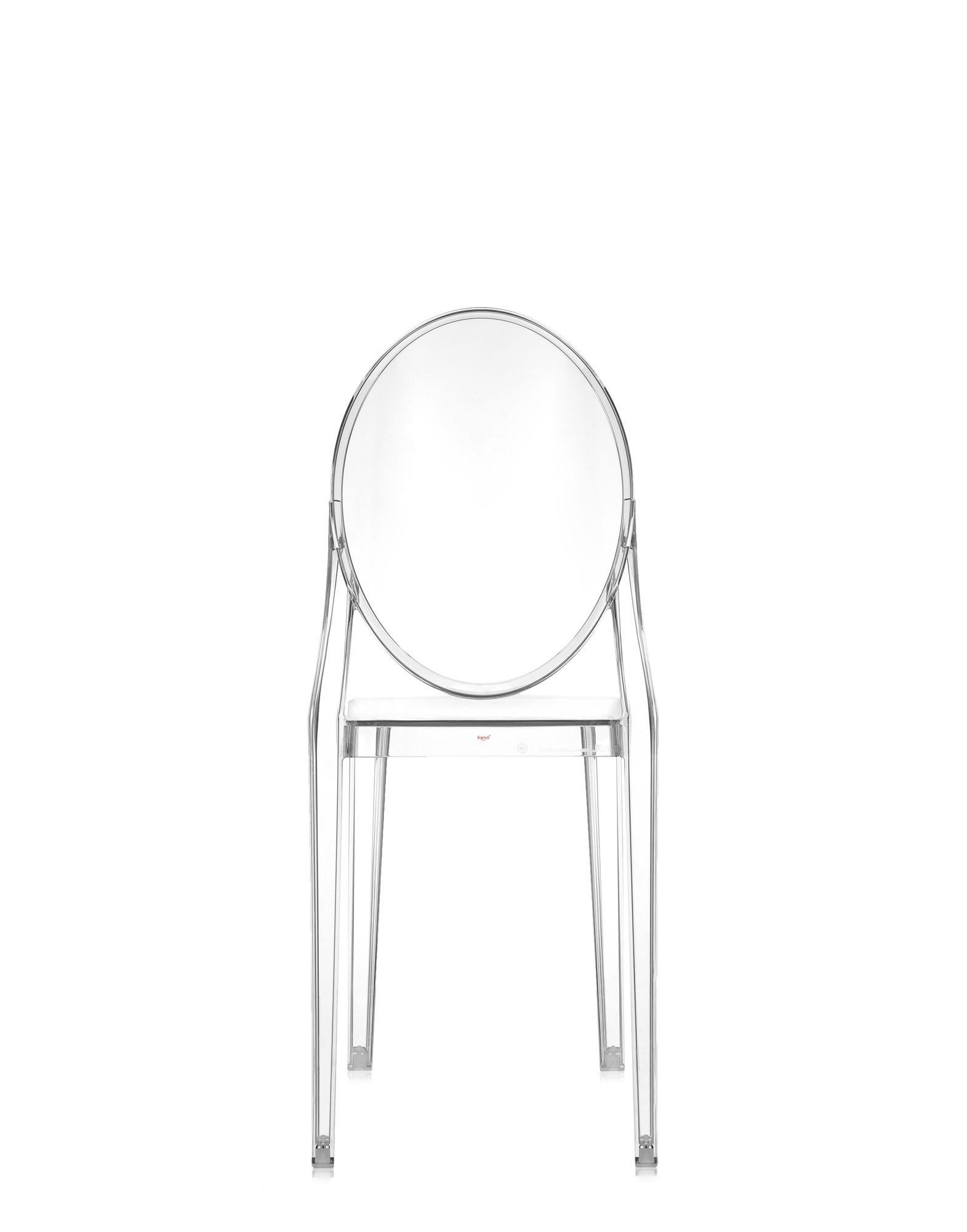 italien Lot de 2 chaises Kartell Victoria Ghost en cristal de Philippe Starck en vente