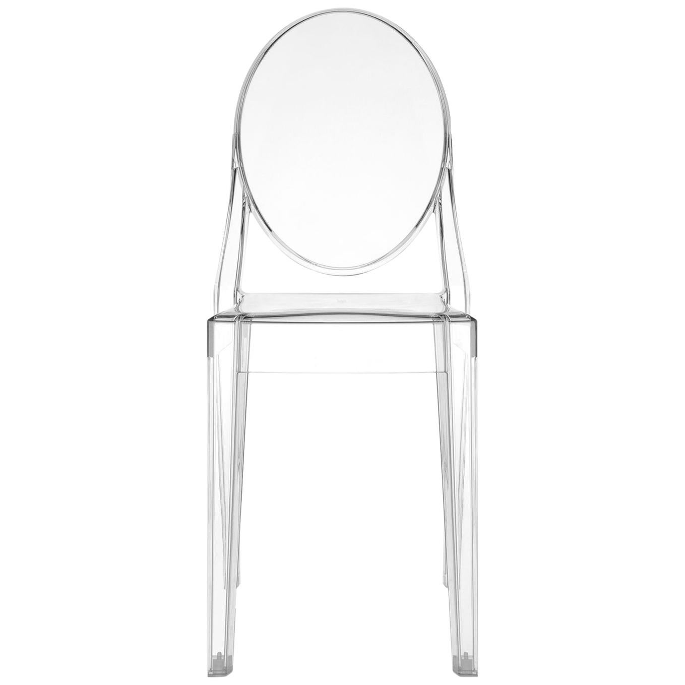 Set of 2 Kartell Victoria Ghost Chairs in Crystal by Philippe Starck