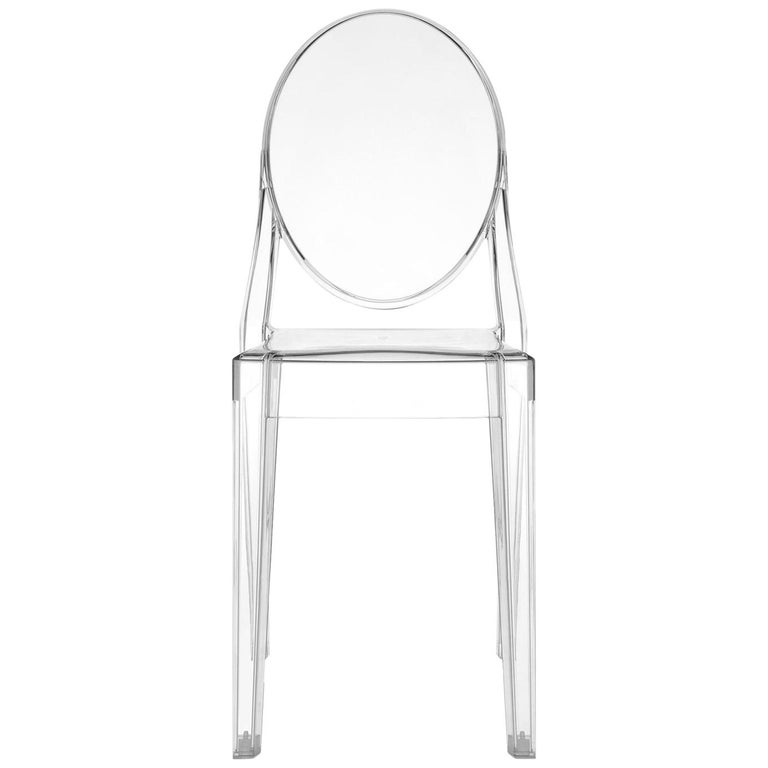 Set of 2 Kartell Victoria Ghost Chairs in Crystal by Philippe Starck For Sale