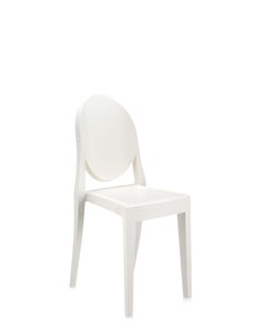 Set of 2 Kartell Victoria Ghost Chairs in Glossy White by Philippe Starck