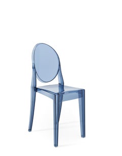 Set of 2 Kartell Victoria Ghost Chairs in Powder Blue by Philippe Starck