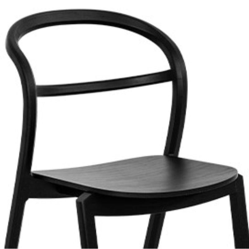 Contemporary Set of 2, Kastu Black Chairs by Made by Choice