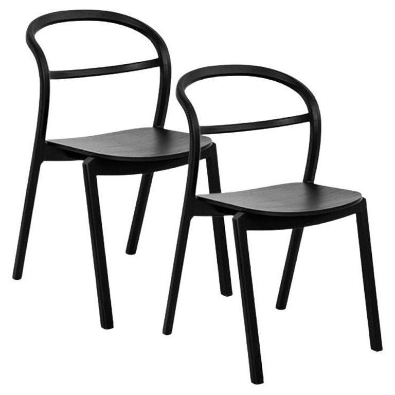 Set of 2, Kastu Black Chairs by Made by Choice For Sale