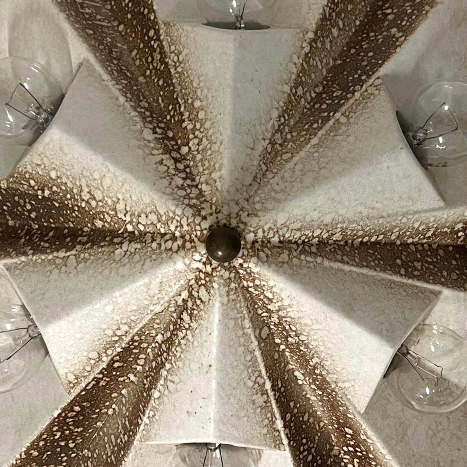 Set di 2  Lampade in ceramica Keramik Star Brown Beige, Germania, anni '70 In condizioni buone in vendita a Rijssen, NL