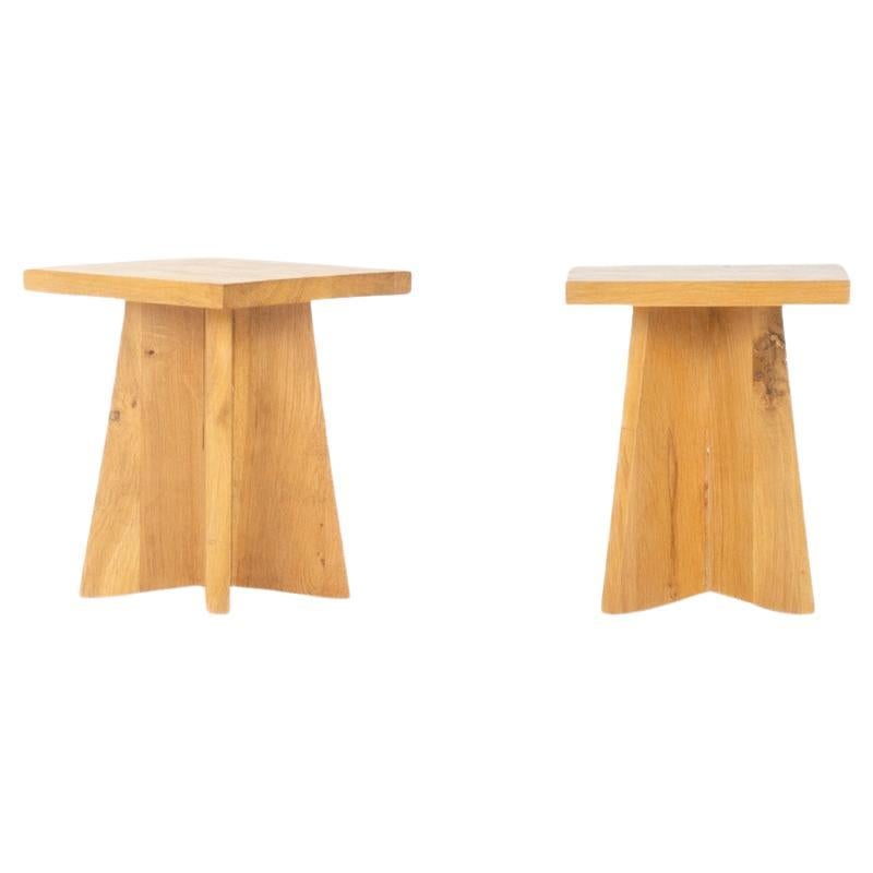 Set of 2 Khi stools in oak G44 collection